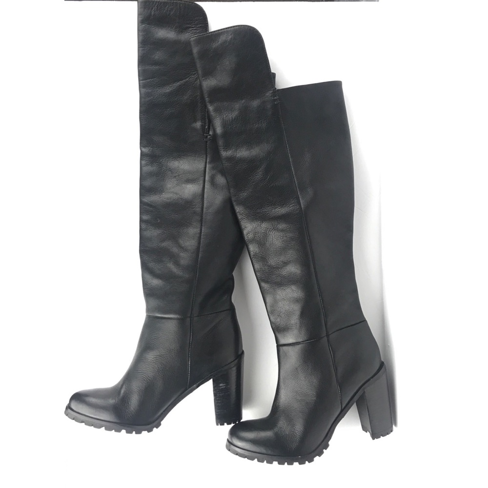 Seychelles Knee Boots Block Heel Black 311.119